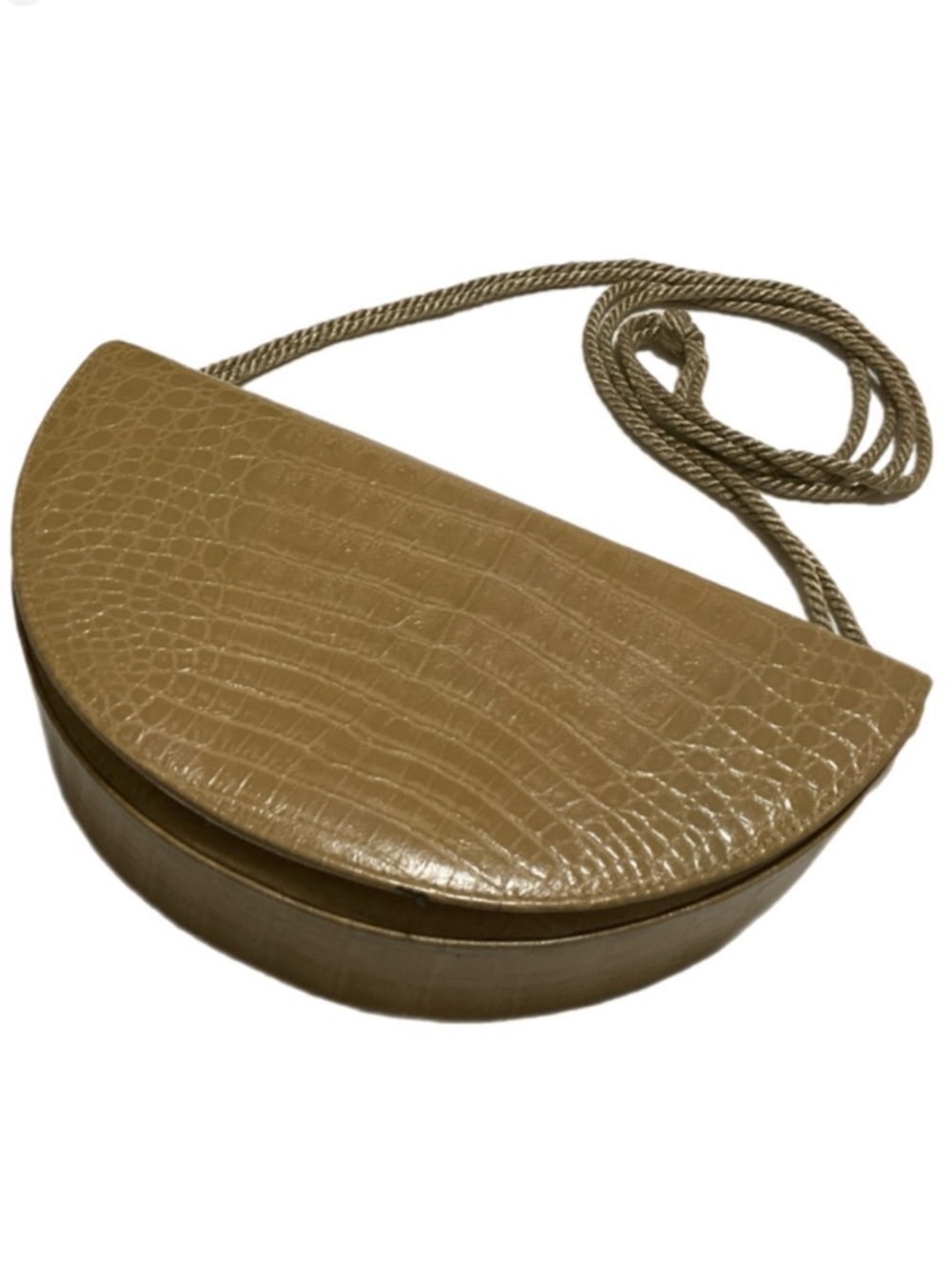 Vintage Robert Bastien Purse - Tan Alligator - Half Moon Shape